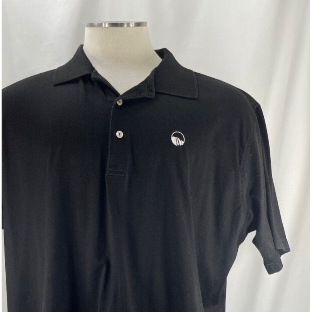 Peter Millar Mens XXL Golf Polo Shirt Black Cotton Casual Preppy Business EUC
